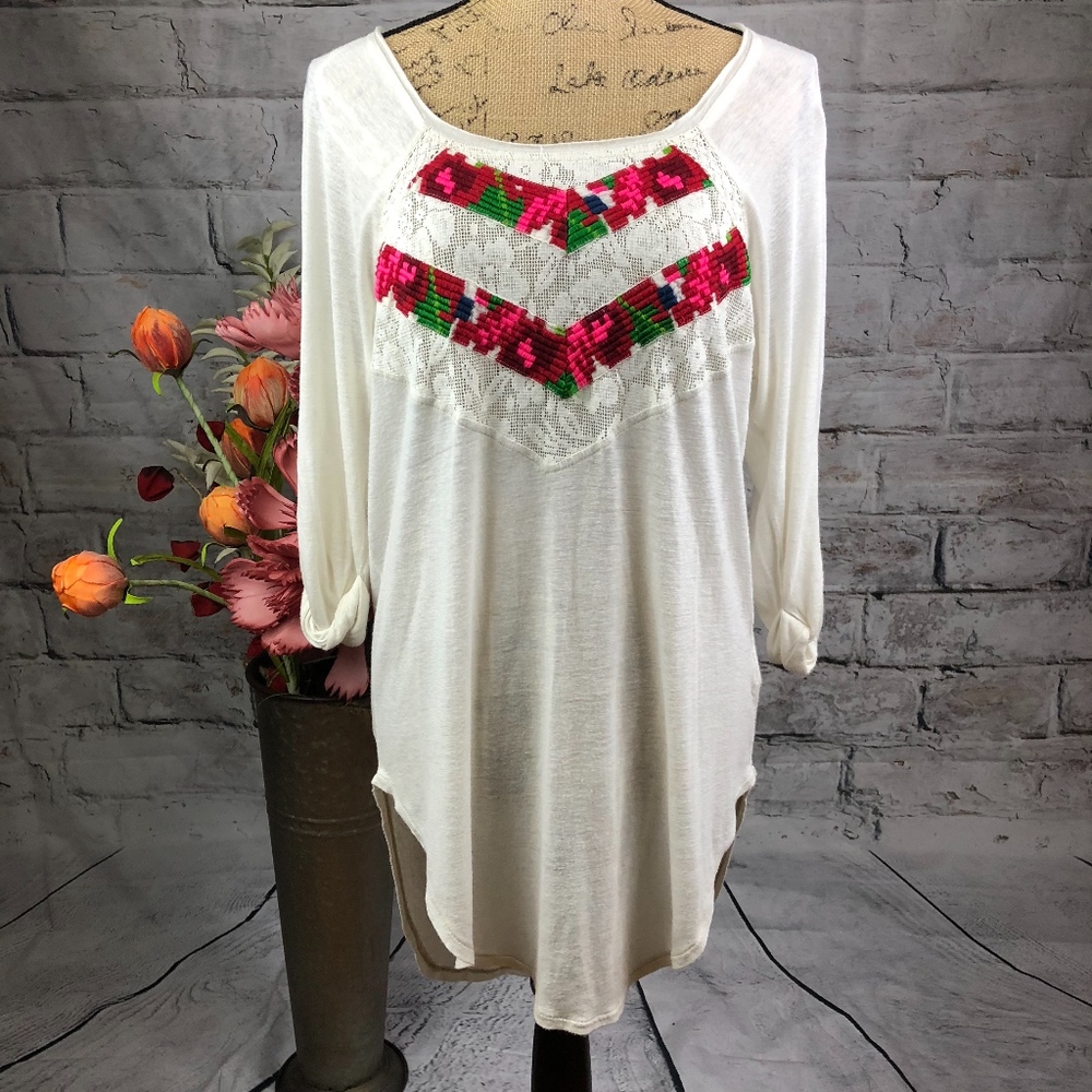 Free People Embroidered Hi-Lo Tunic